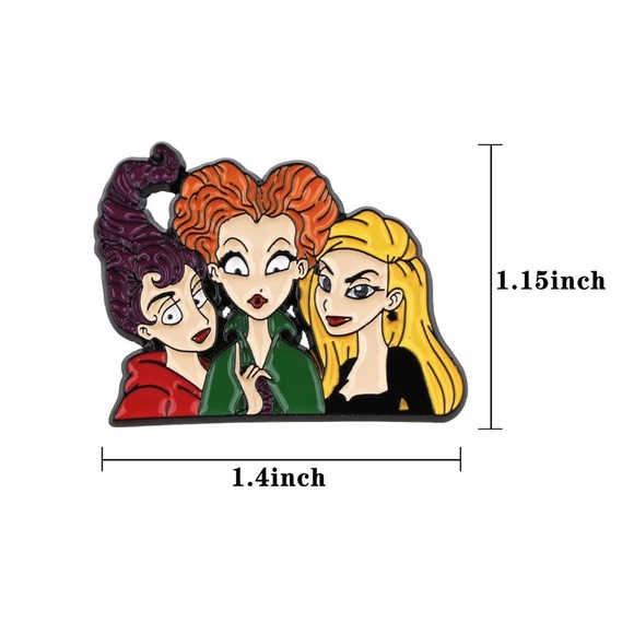 1 LEFT‼️ Hocus Pocus Enamel Pin Large Witches Brooch Halloween Movie Fan Gift - Picture 5 of 8